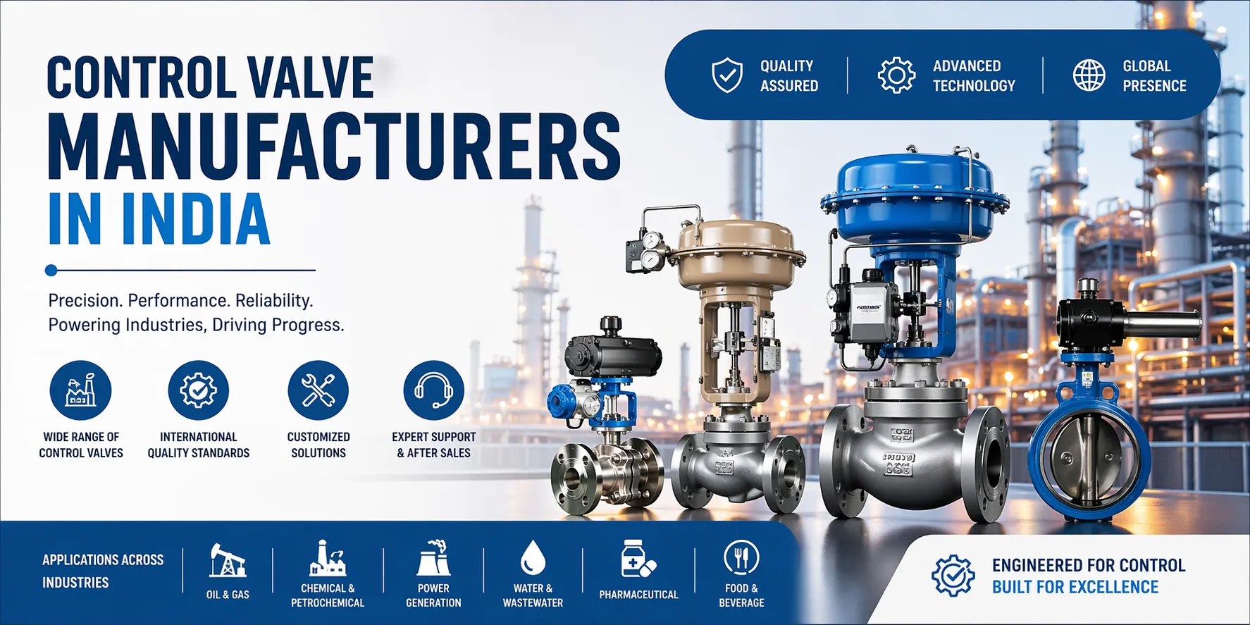 Control Valve Manufacturers in India: Everything You Need to Know About Types, Standards, and Applications