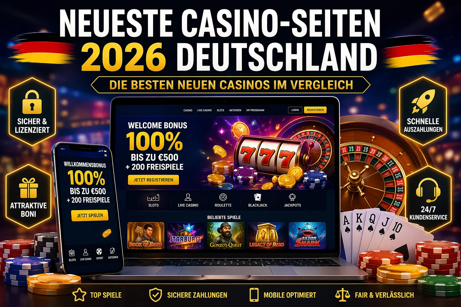 Neueste Casino-Seiten 2026 Deutschland: Die besten neuen Casinos im Vergleich