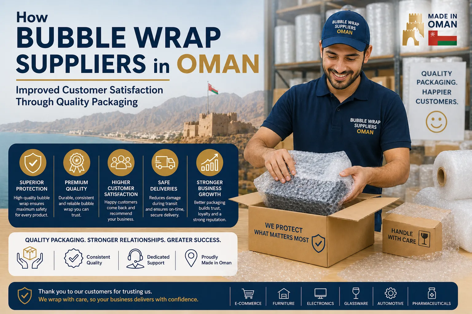 How Bubble Wrap Suppliers in Oman Improved Customer Satisfaction Through Quality Packaging