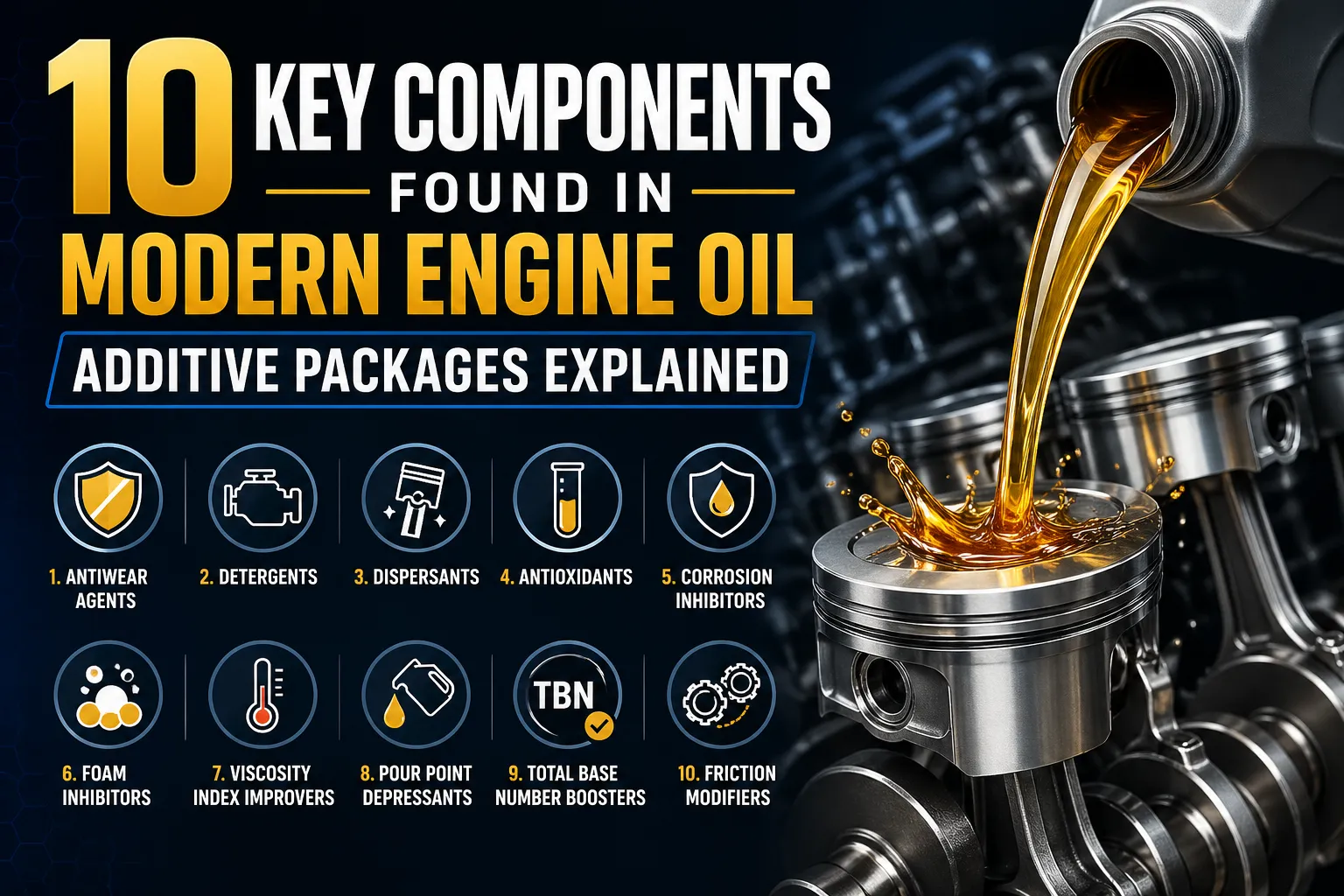 10 Key Components Found in Modern Engine Oil Additive Packages Explained