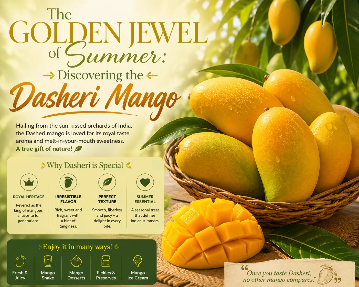 The Golden Jewel of Summer Discovering the Dasheri Mango