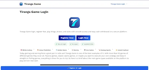 Tiranga Game Login & Win Real Cash