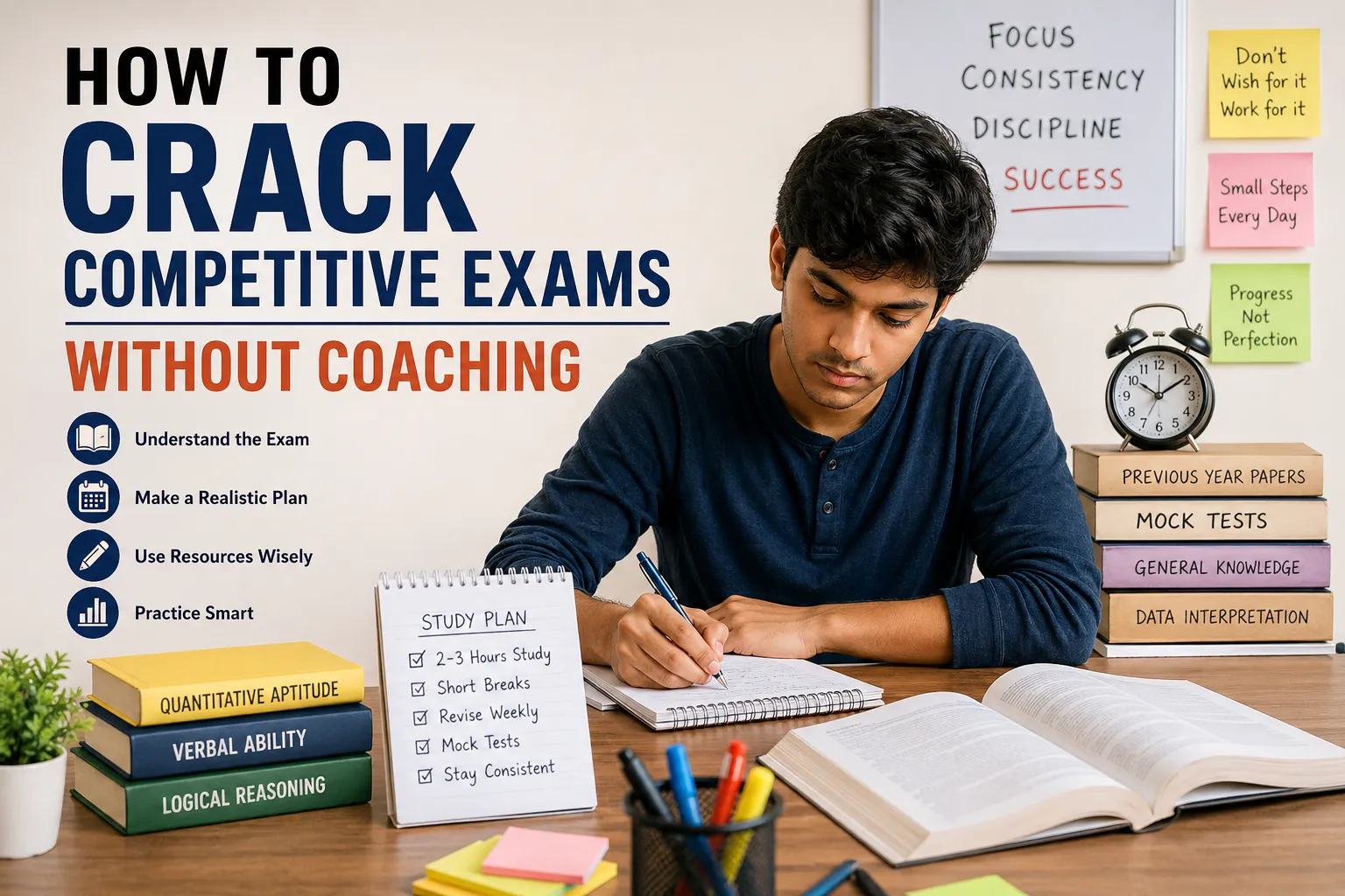 How to Crack Competitive Exams Without Coaching