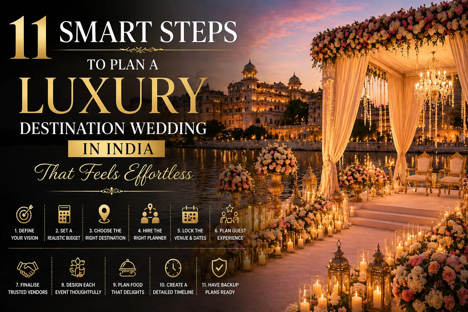11 Smart Steps to Plan a Luxury Destination Wedding in India That Feels Effortless!