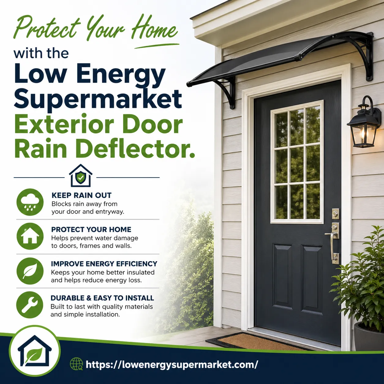 Protect Your Home with the Low Energy Supermarket Exterior Door Rain Deflector