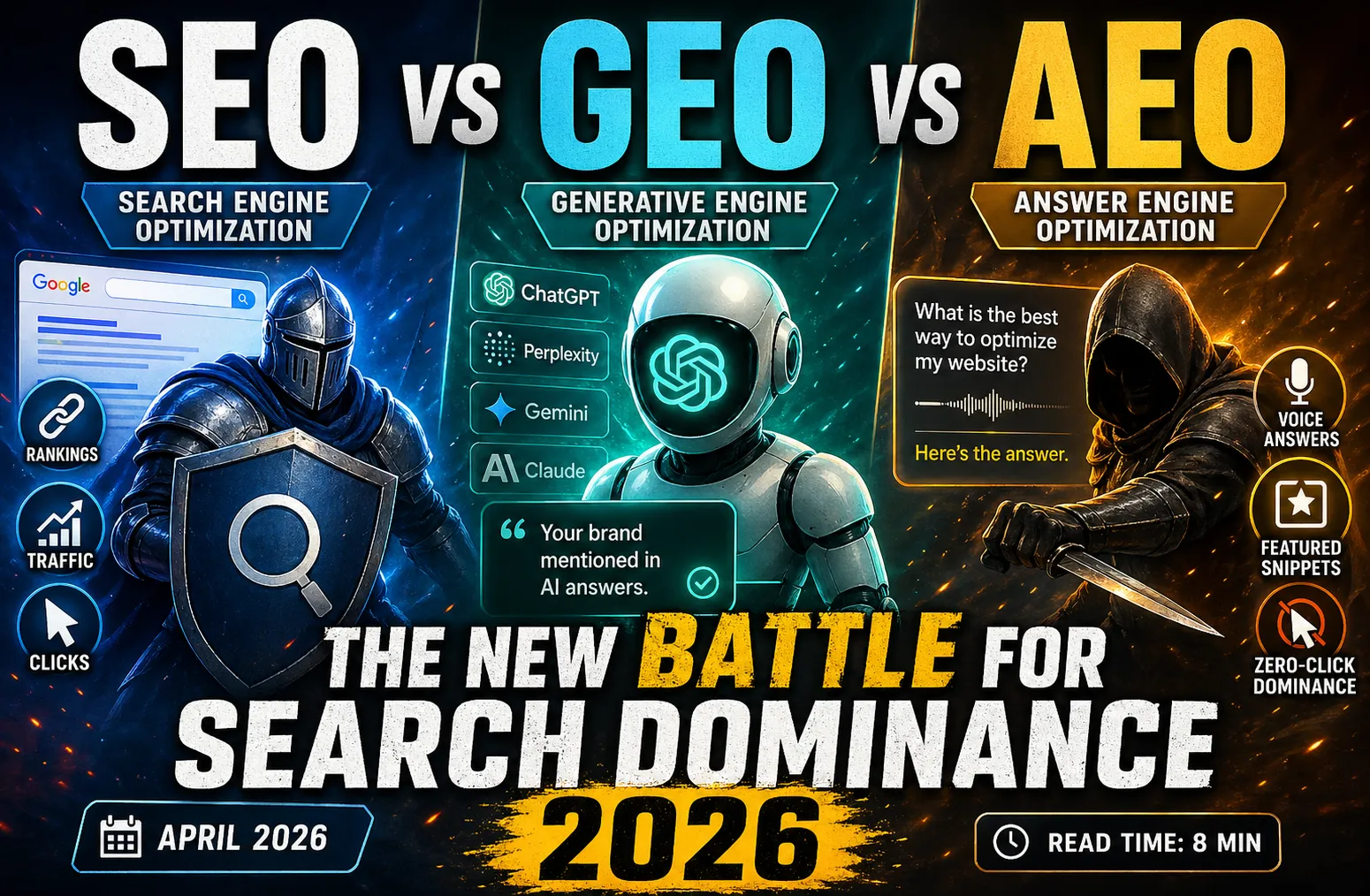 SEO vs GEO vs AEO: The New Battle for Search Dominance in 2026