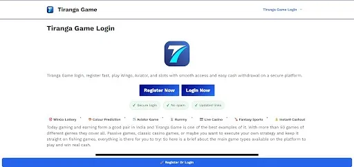 Tiranga Game Login