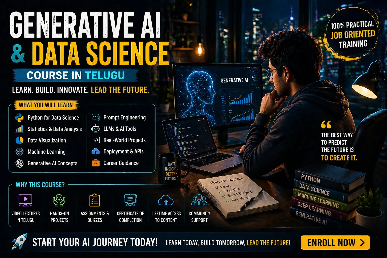 Learn Future Tech Skills from Scratch — Generative AI & Data Science Course in Telugu