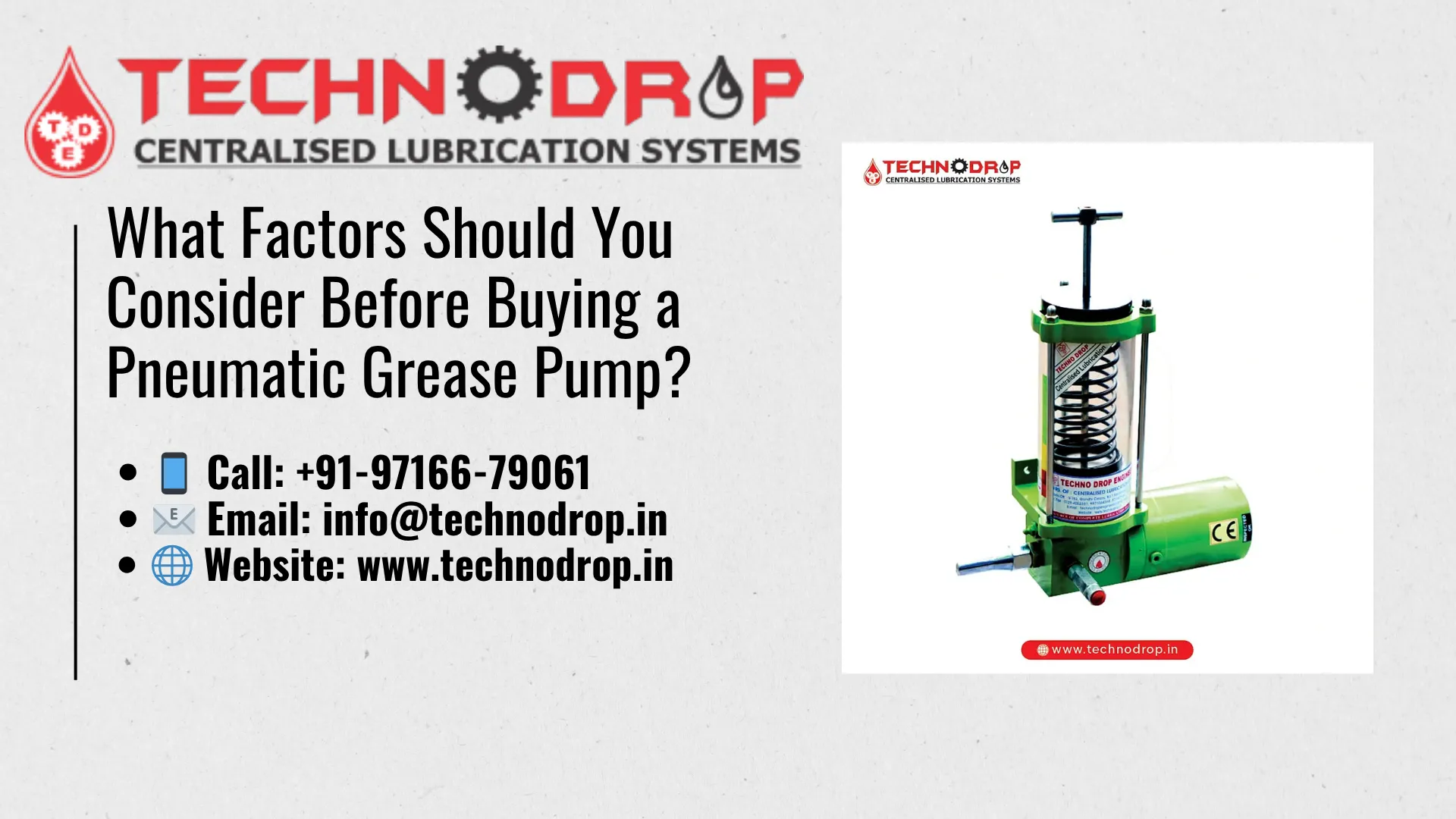 What Factors Should You Consider Before Buying a Pneumatic Grease Pump?