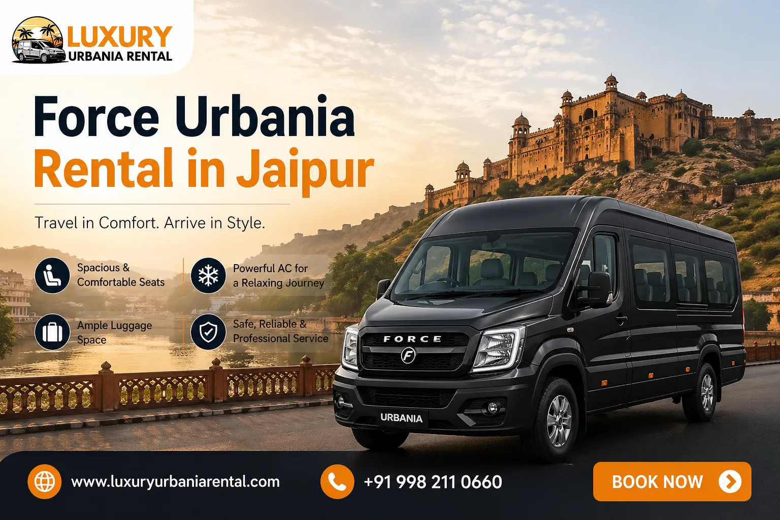 Force Urbania Rental in Jaipur: A Smart Choice for Large Groups