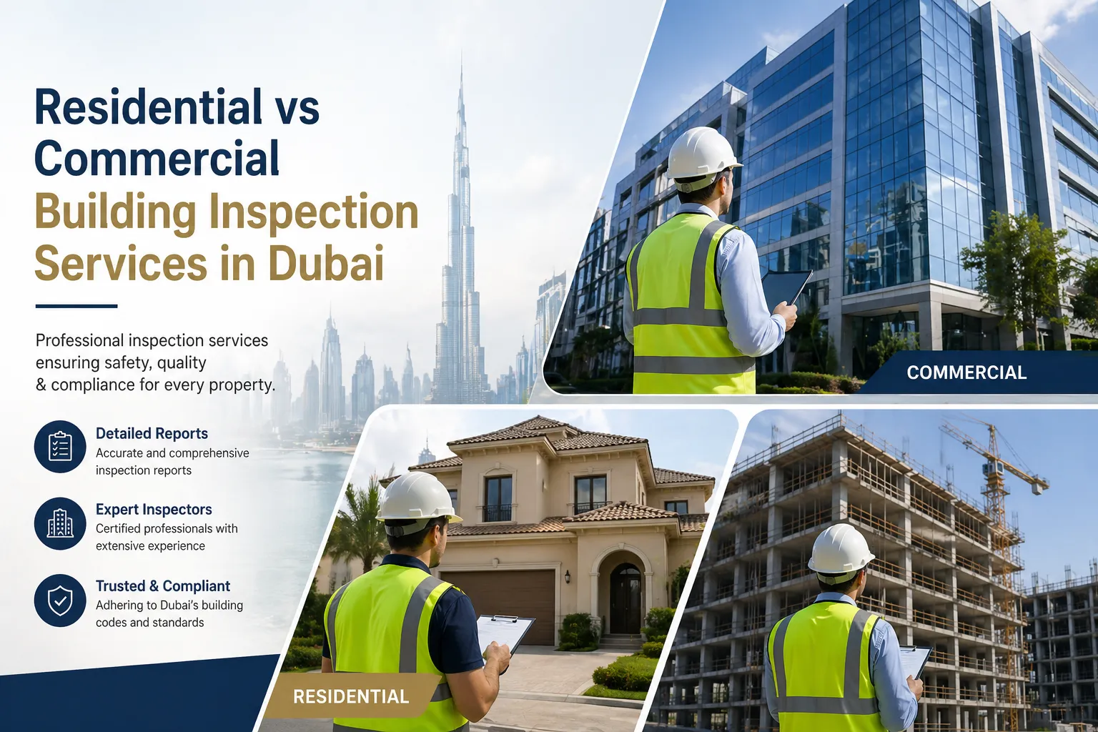 Residential vs Commercial Building Inspection Services in Dubai