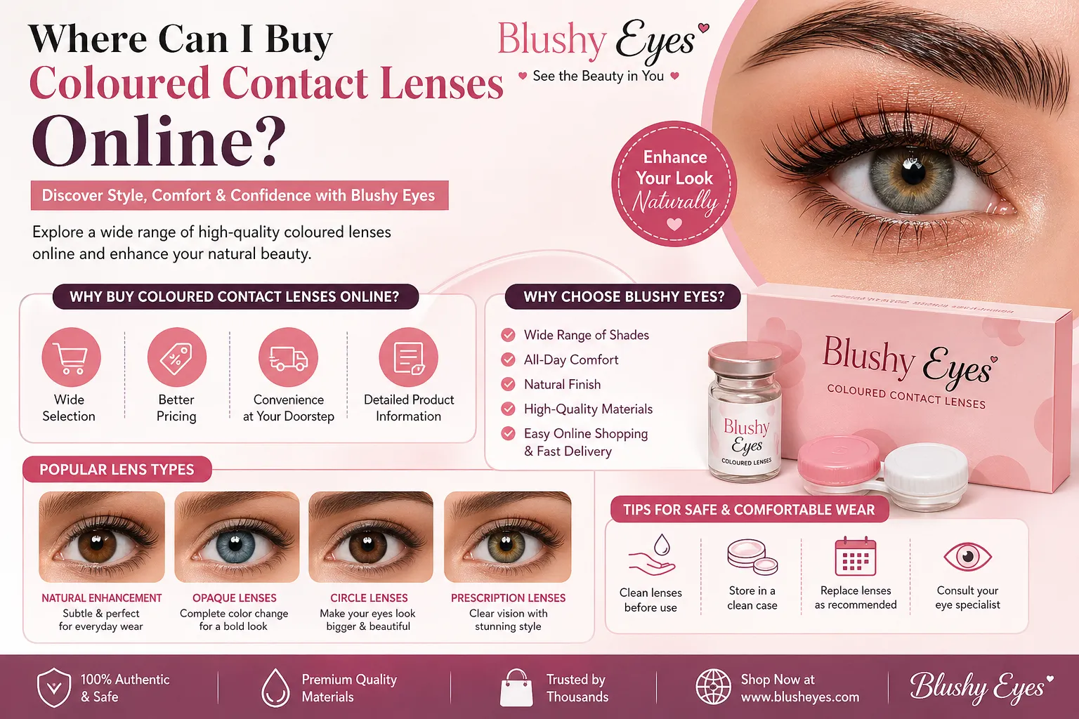 Where Can I Buy Coloured Contact Lenses Online? A Complete Guide by Blushy Eyes