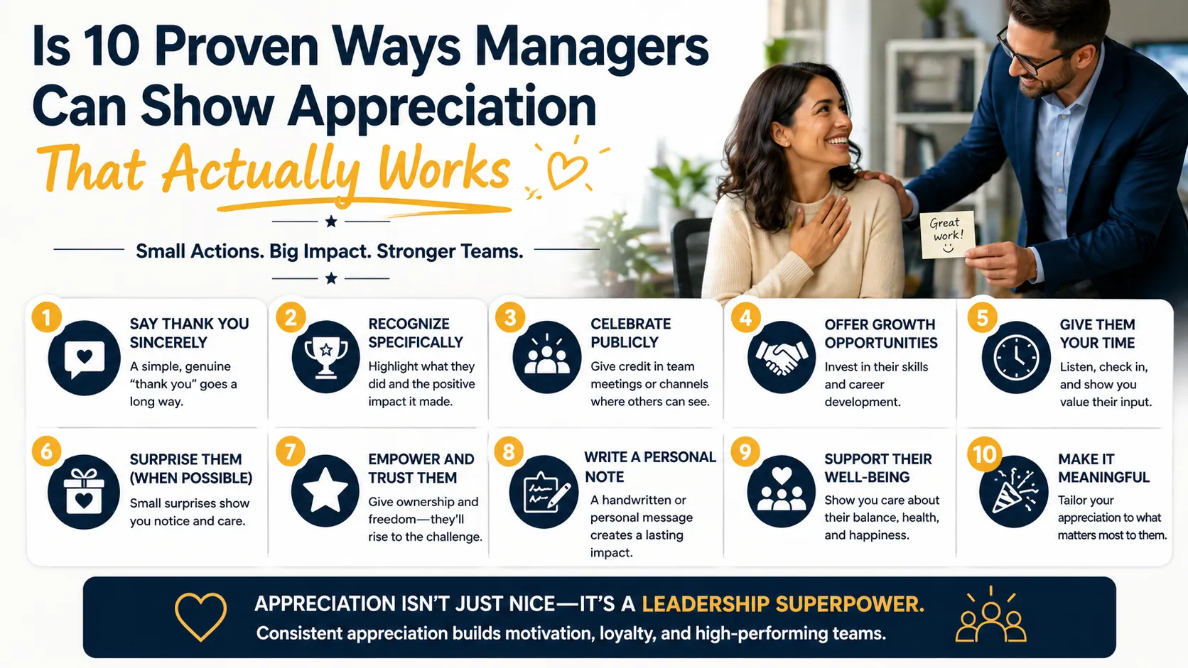 10 Proven Ways Managers Can Show Appreciation That Actually Works