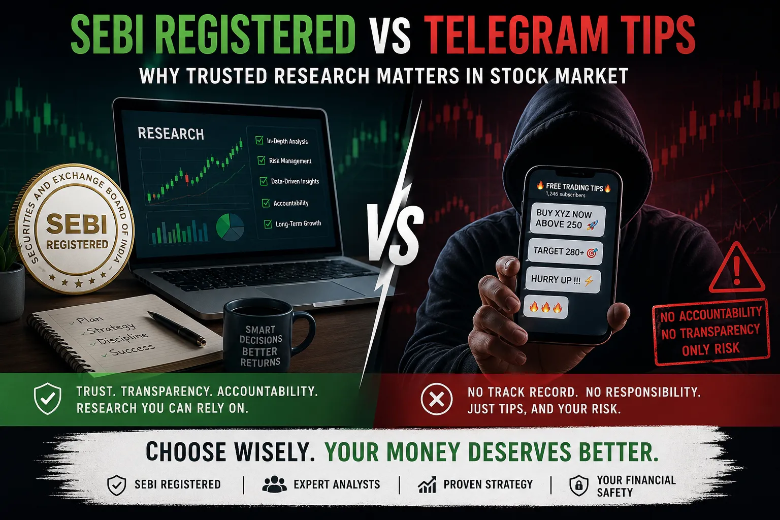 SEBI Registered vs Telegram Tips: Why Trusted Research Matters in the Stock Market?