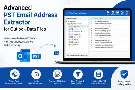 Secure PST Email Address Extractor Tool with High Accuracy