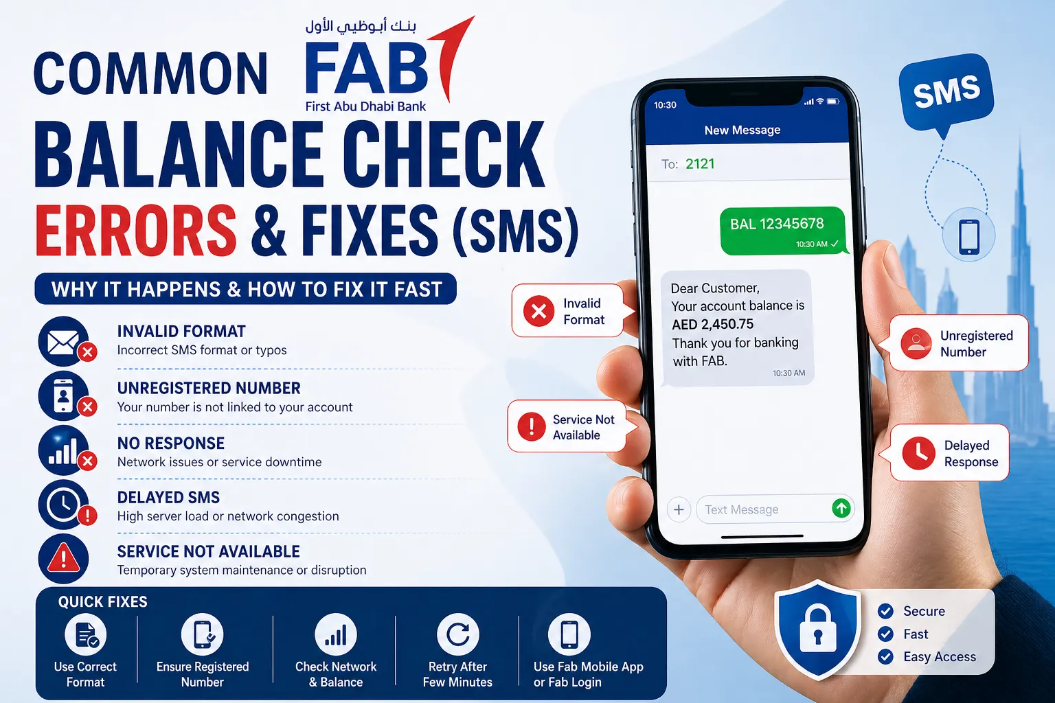 Common FAB Balance Check Errors and Fixes (SMS)