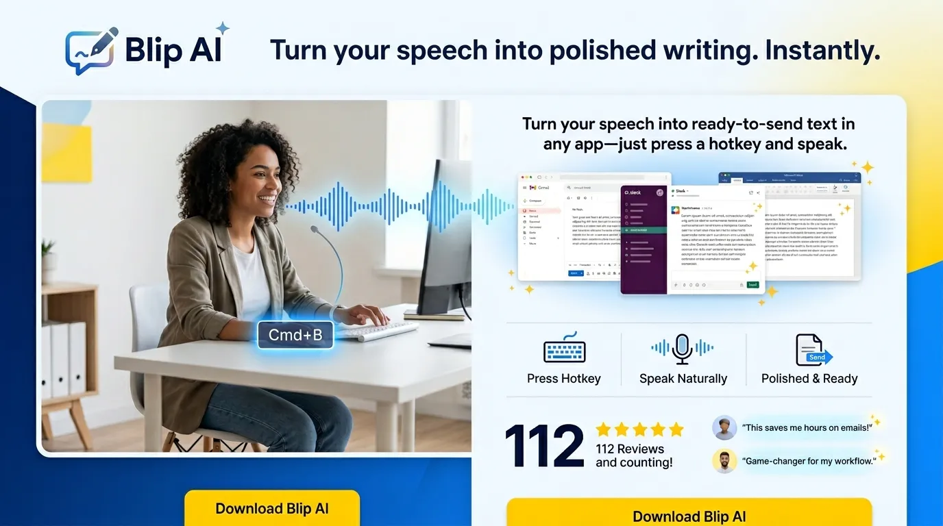 **Blip AI: Turn Your Speech into Polished Writing –
