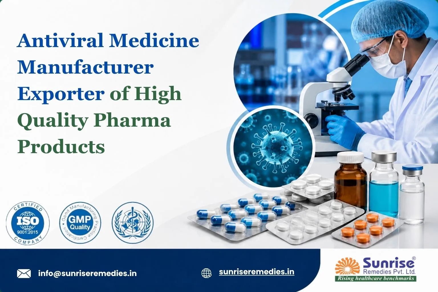 Antiviral Medicine Manufacturer Exporter of High Quality Pharma Products