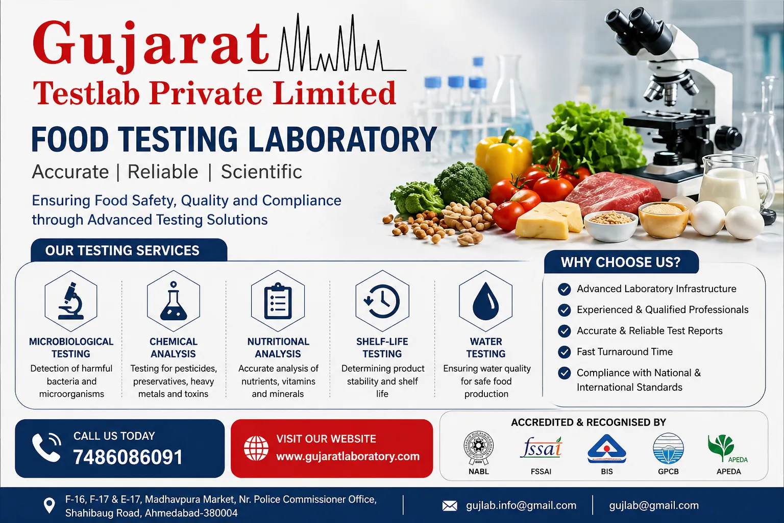 Choosing a Reliable Food Testing Lab in Gujarat for Safe & Quality Products
