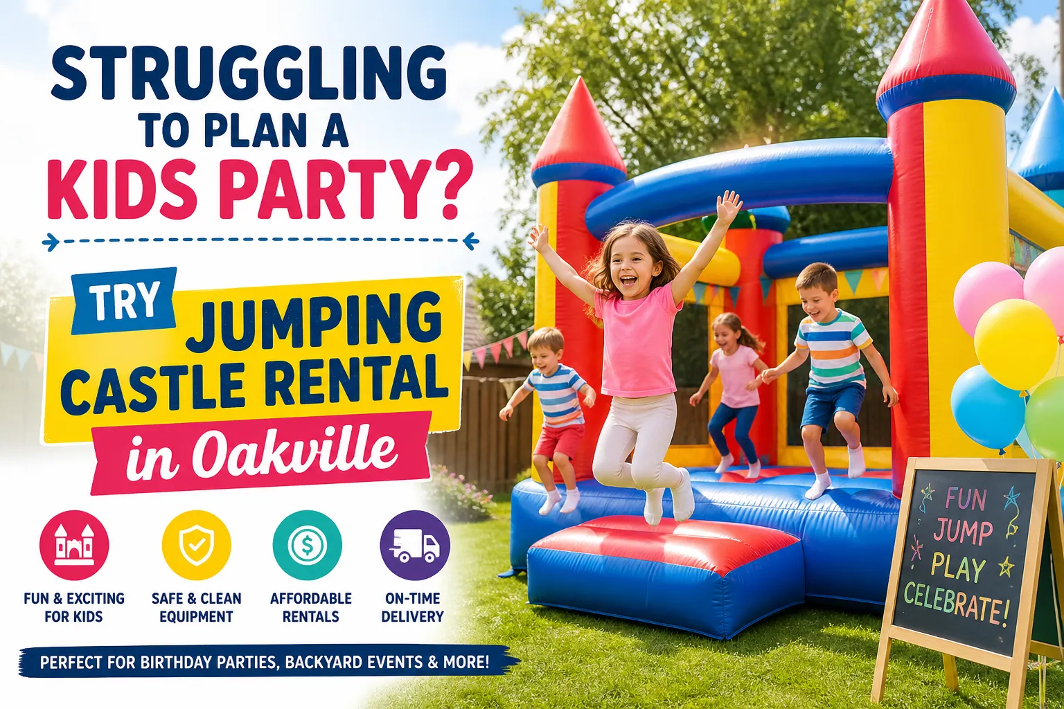 Struggling to Plan a Kids Party? Try Jumping Castle Rental in Oakville