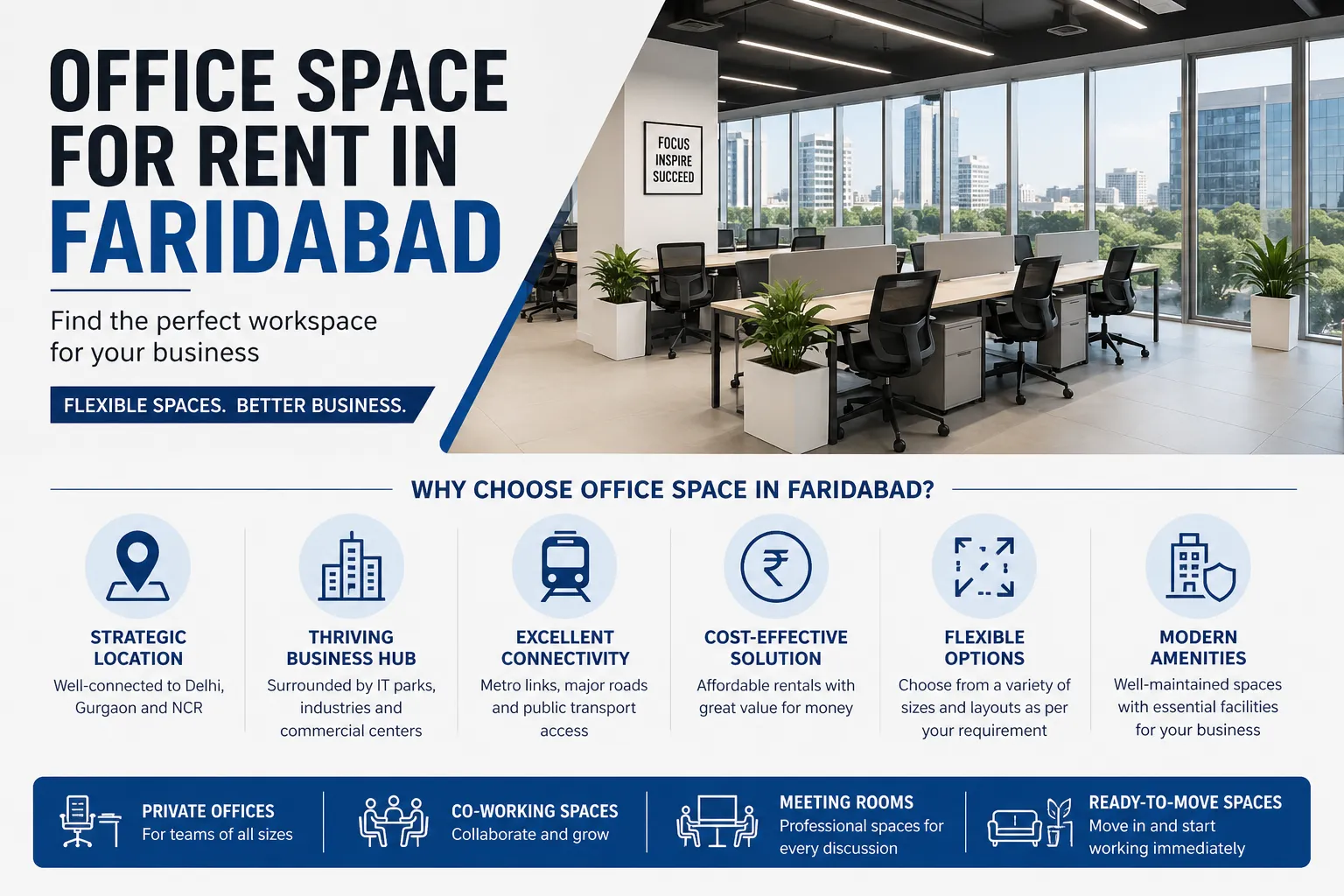 Office Space for Rent in Faridabad: A Simple and Complete Guide for Businesses