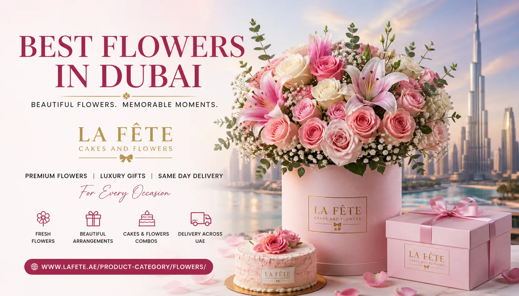 BEST FLOWERS IN DUBAI – A COMPLETE GUIDE WITH LA FETE CAKES AND FLOWERS