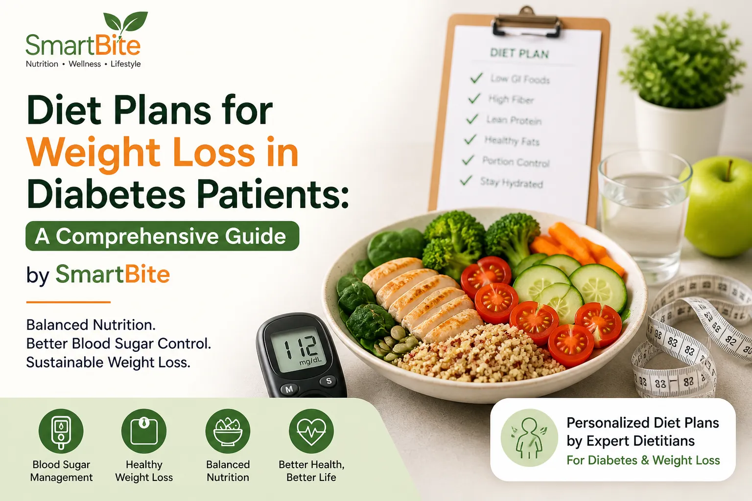 Diet Plans for Weight Loss in Diabetes Patients: A Comprehensive Guide by SmartBite