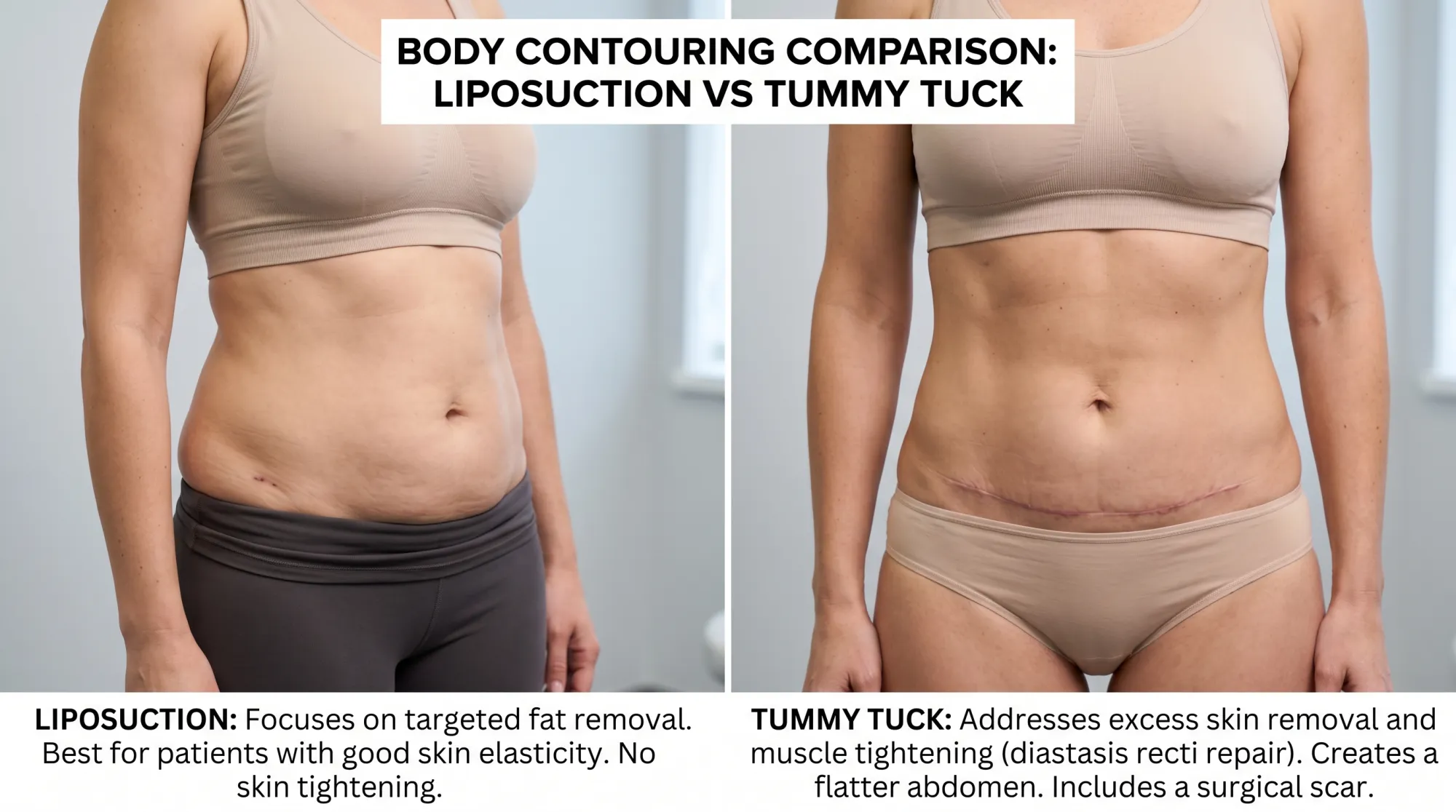 Liposuction vs Tummy Tuck: Which Body Contouring Option Is Right for You?