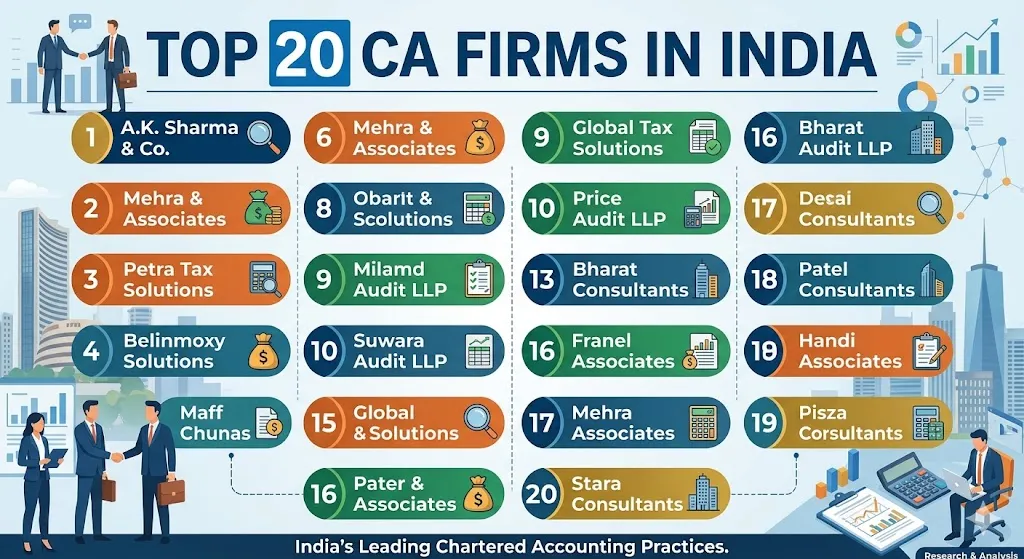 List of Top 20 CA Firms in India for Career & Services