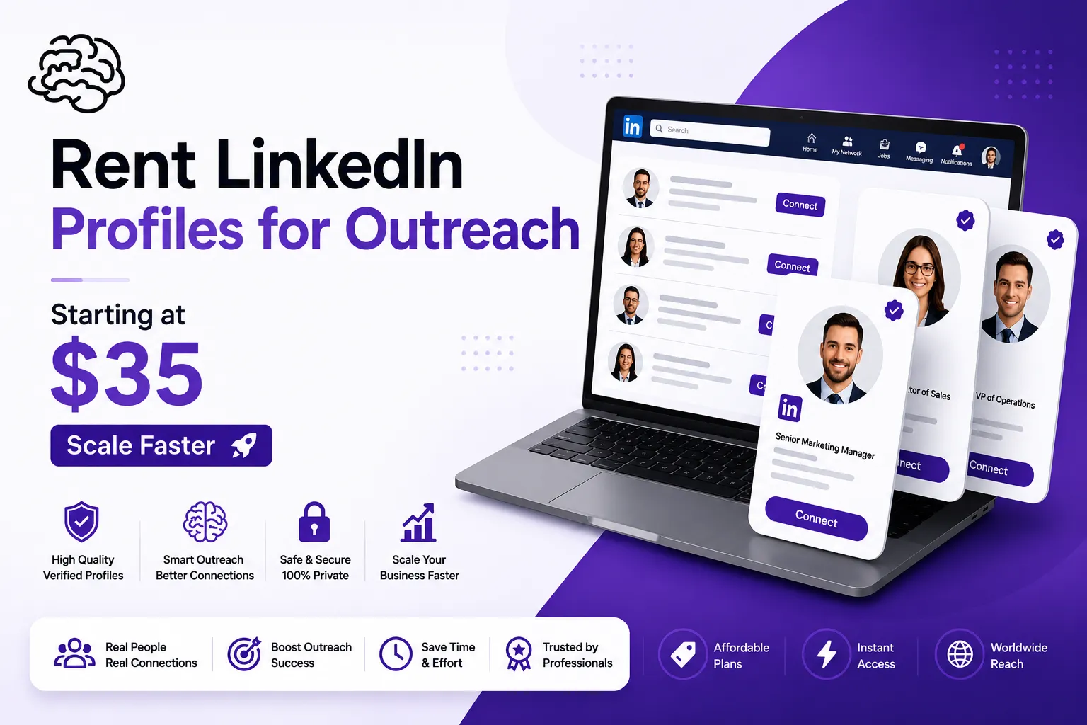Rent LinkedIn Profiles for Outreach Starting at $35 – Scale Faster