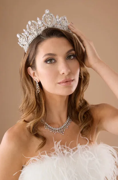 Simulated diamonds Wedding Crown