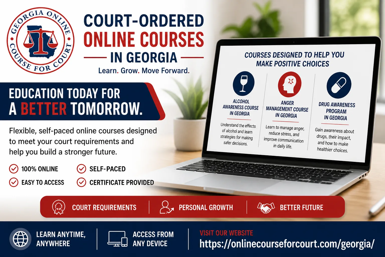 Taking the Right Step: Online Court-Ordered Courses in Georgia for Lasting Change