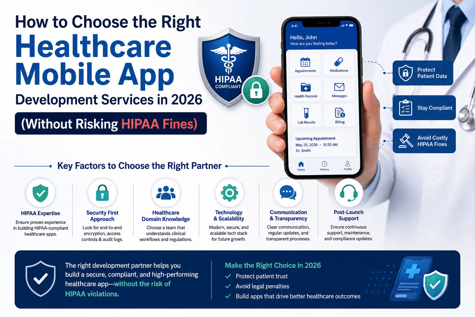 How to Choose the Right Healthcare Mobile App Development Services in 2026 (Without Risking HIPAA Fines)