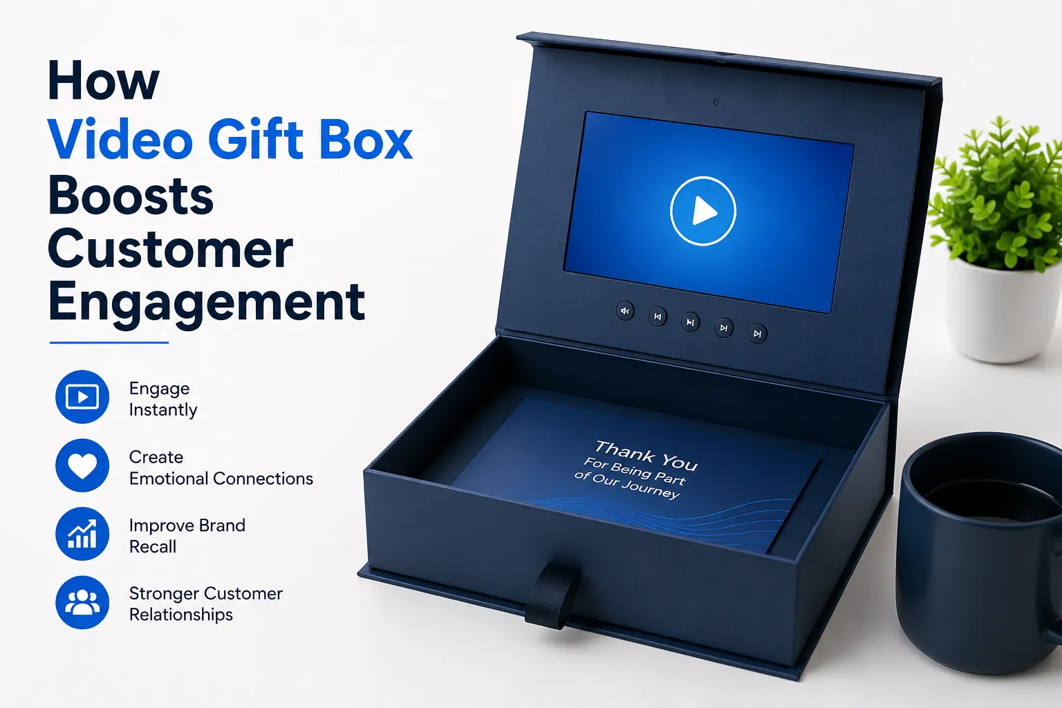 Premium video gift box with screen for brand engagement