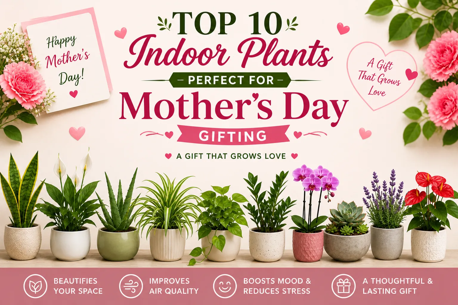 Top 10 Indoor Plants Perfect for Mother’s Day Gifting