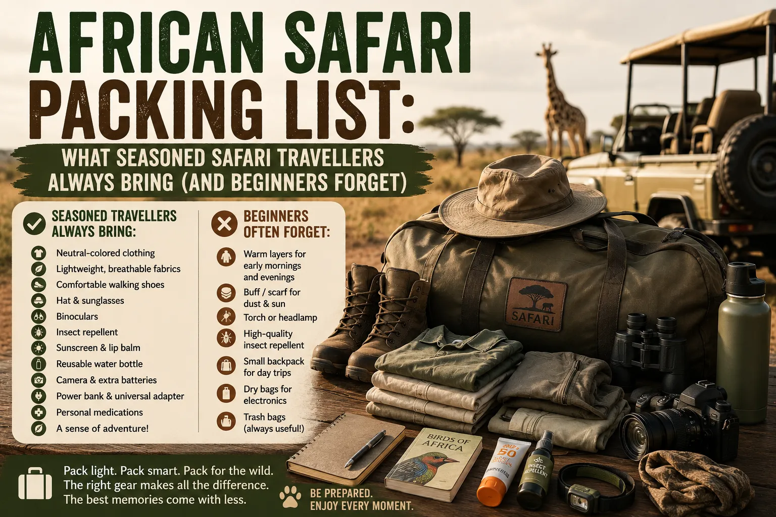 African Safari Packing List: What Seasoned Safari Travellers Always Bring (And Beginners Forget)