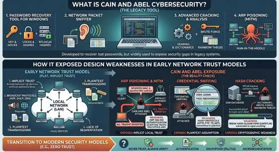 What Is Cain and Abel Cybersecurity and How Did It Expose Design Weaknesses in Early Network Trust Models?