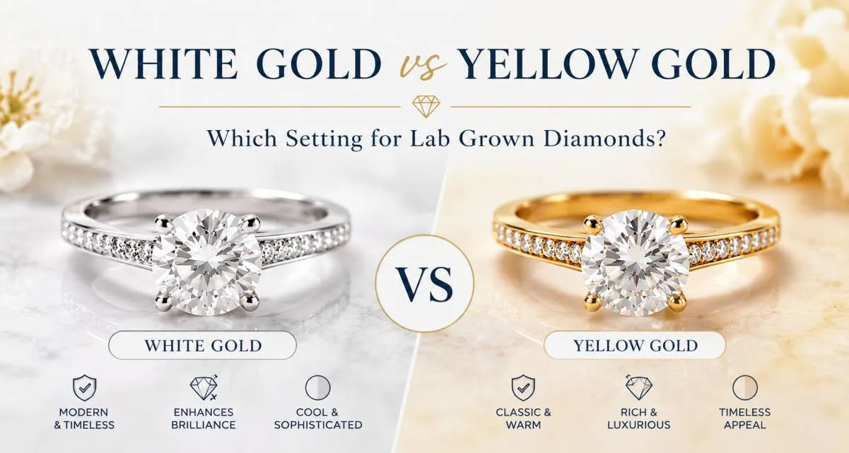 White Gold vs Yellow Gold — Which Setting for Lab Grown Diamonds?