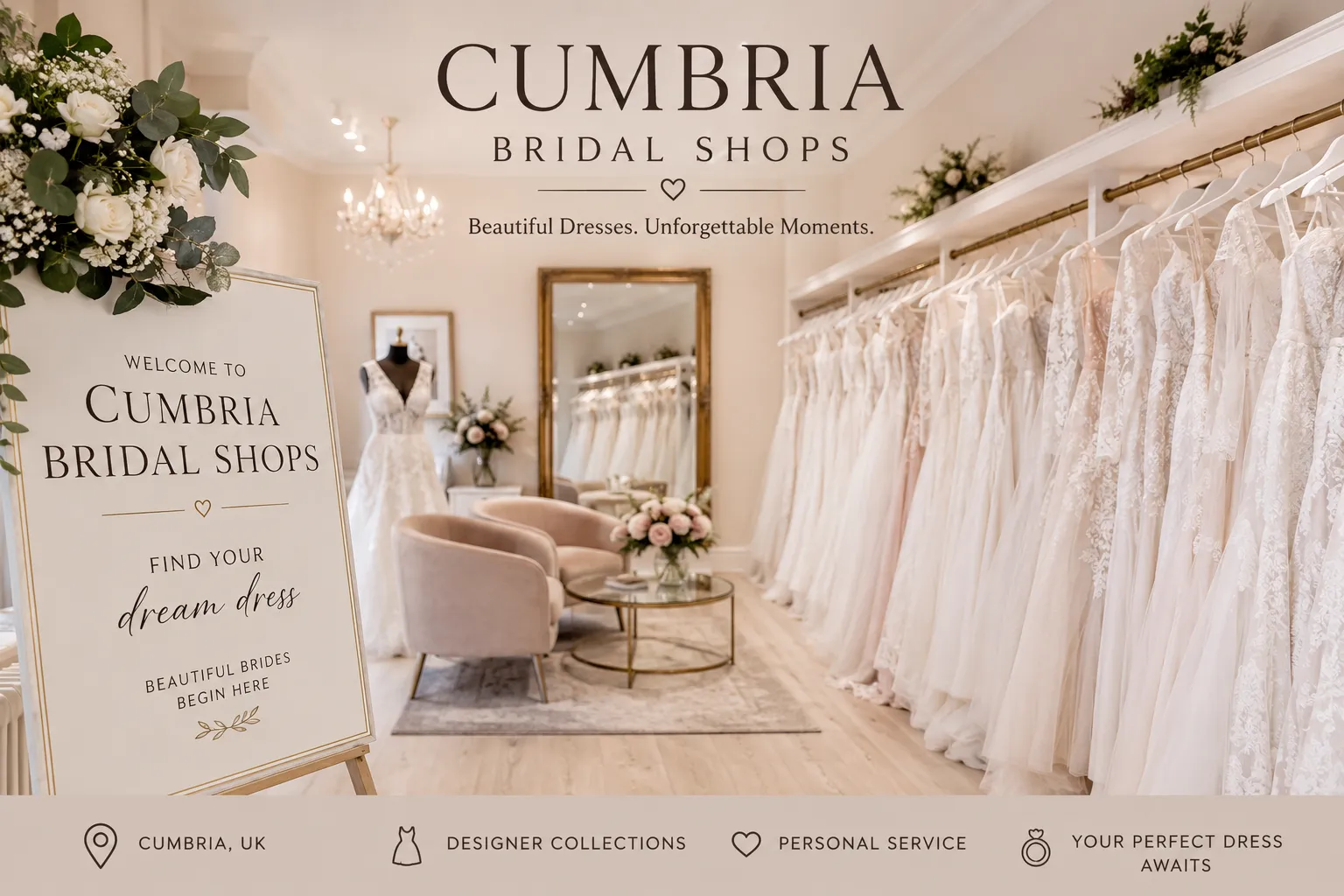 Cumbria Bridal Shops for Elegant Designer Wedding Dress Collections