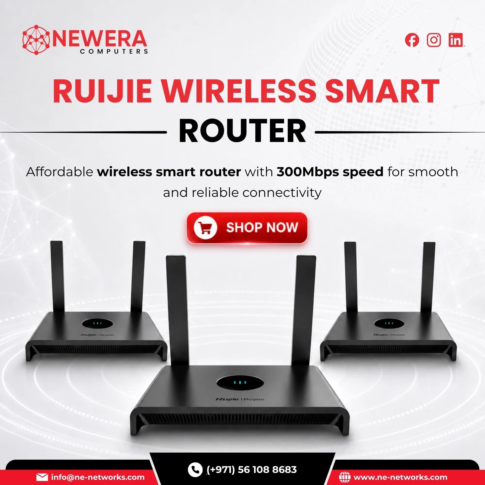 Buy Ruijie Wireless Smart Router in Dubai UAE for Fast and Stable WiFi | Newera Computers