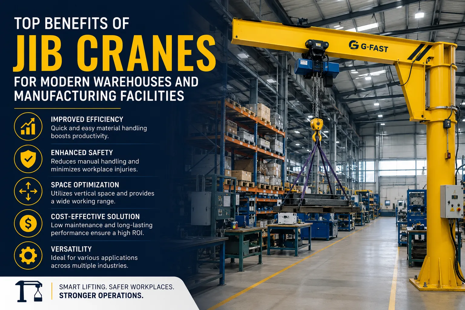 Top Benefits of Jib Cranes for Modern Warehouses and Manufacturing Facilities
