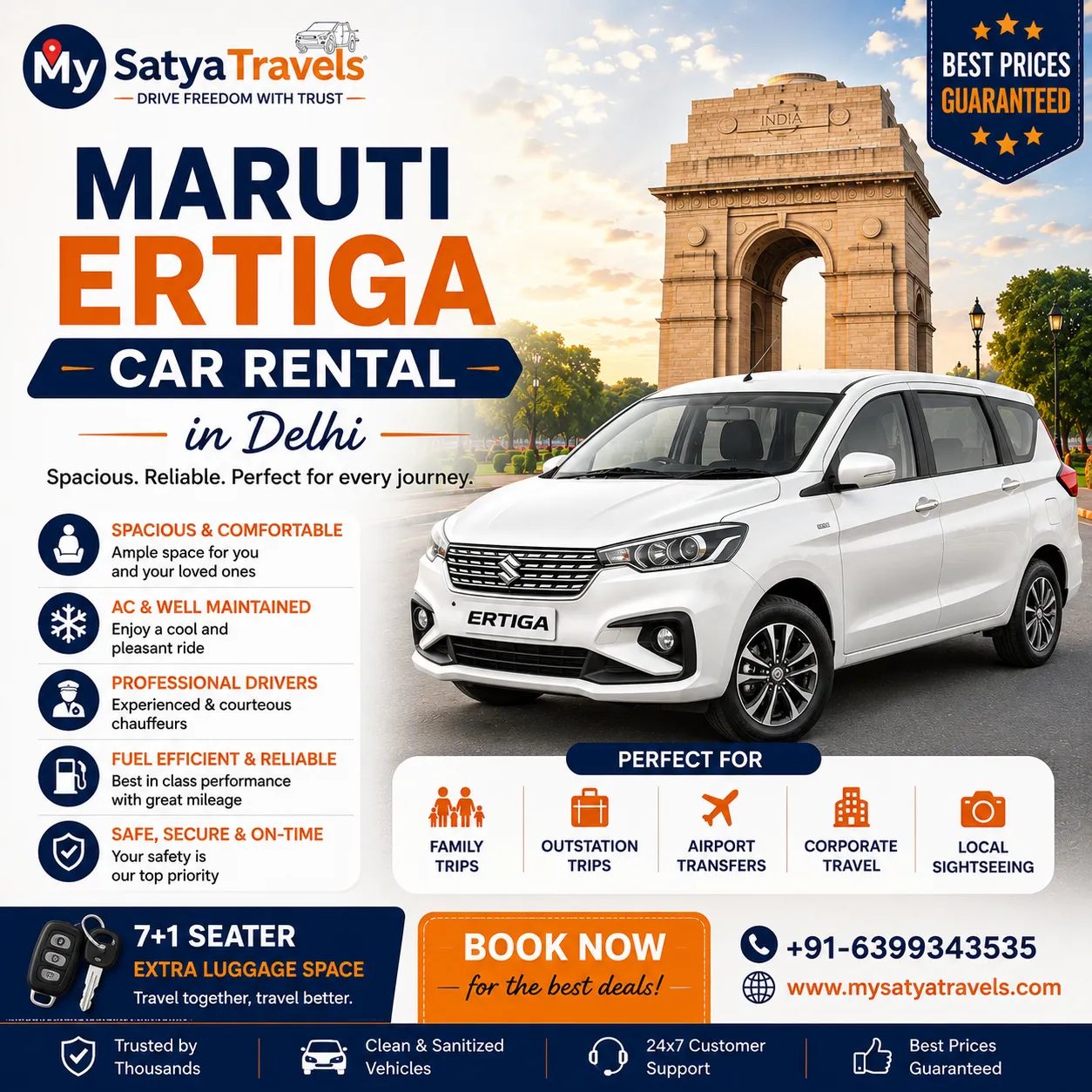 Car Rental for Maruti Ertiga in Delhi | Economical Ertiga Rental in Delhi