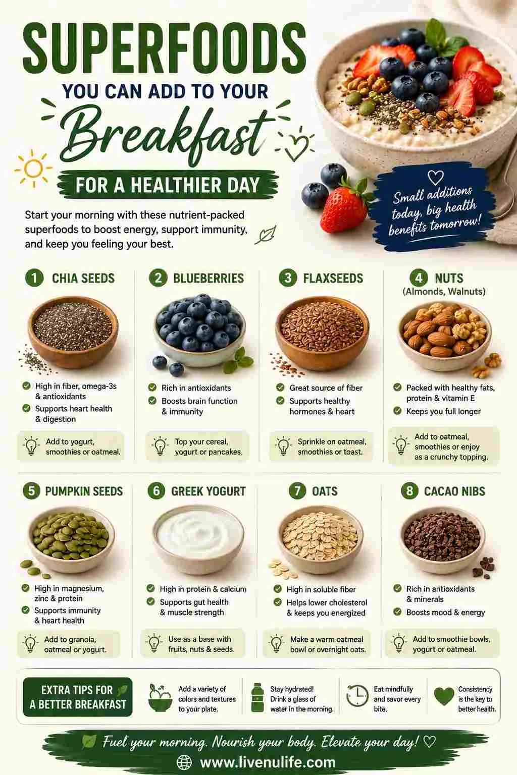 Superfoods You Can Add to Your Breakfast for a Healthier Day