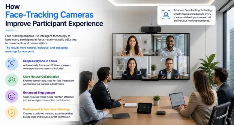 How Face Tracking Cameras Improve Participant Experience in Conference Meeting Rooms?