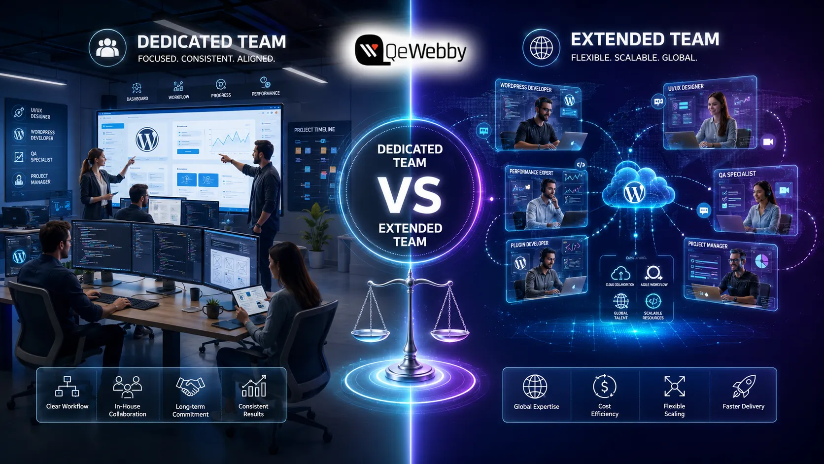 Dedicated Team vs Extended Team for WordPress Projects