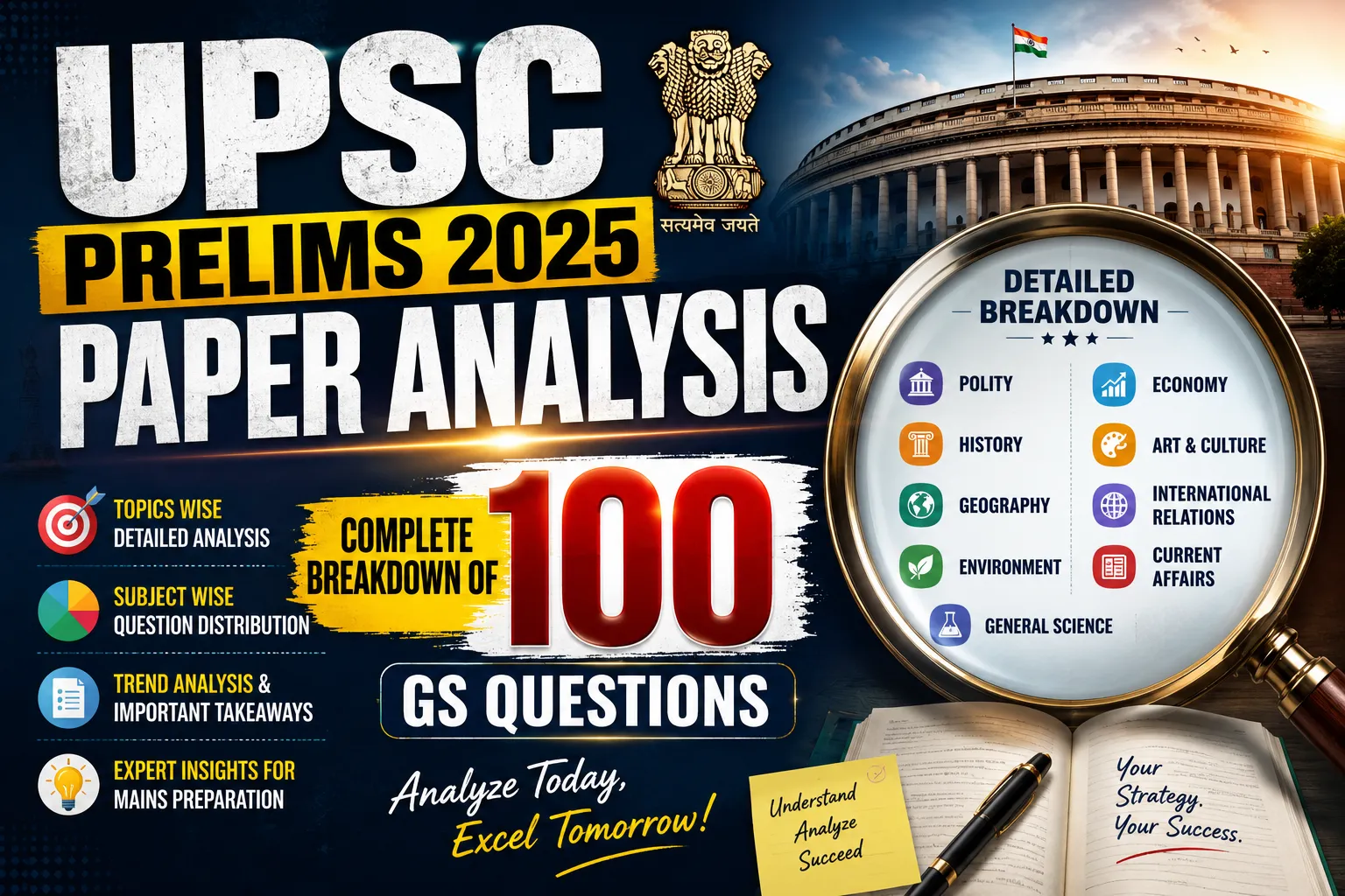 UPSC Prelims 2025 Paper Analysis: Complete Breakdown of 100 GS Questions