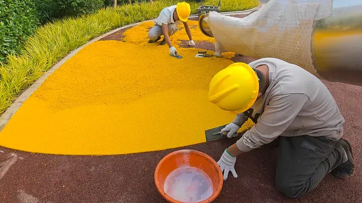 JRACE EPDM playground surface is under installation