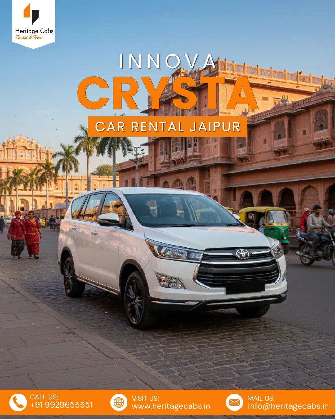 Innova Crysta Car Rental Jaipur | Luxury SUV Hire Service