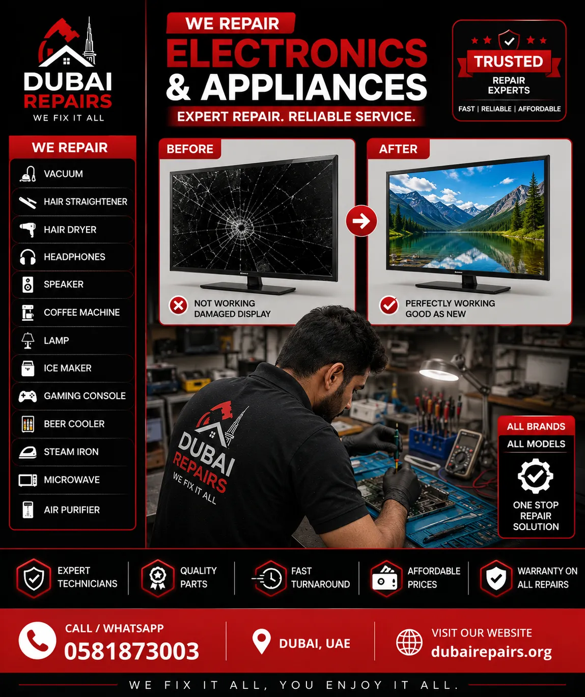 Electronic Repair Dubai — Fast, Certified & Affordable Fix for All Home Devices