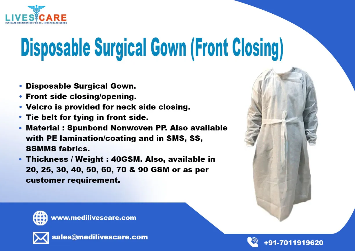 Disposable Surgical Gown with Front Closing Manufacturers: High-Quality Protective Apparel for Healthcare and Industry